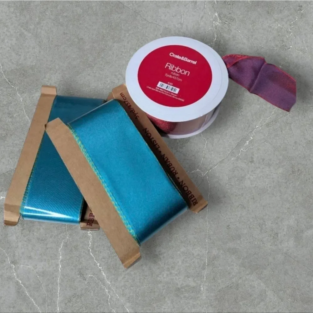Bundle Of Colorful Crate&Barrel Wired Gift Wrapping Ribbon